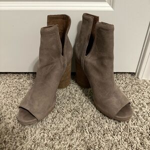 Jeffrey Campbell Tan Heeled Boots with Peep-Toe